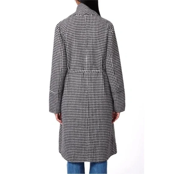 🤍 Bernardo Houndstooth Longline Coat – NWT, Size M 🖤 - Picture 2 of 9